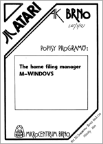 Obálka — AK Brno - The home filing manager, M-Windows